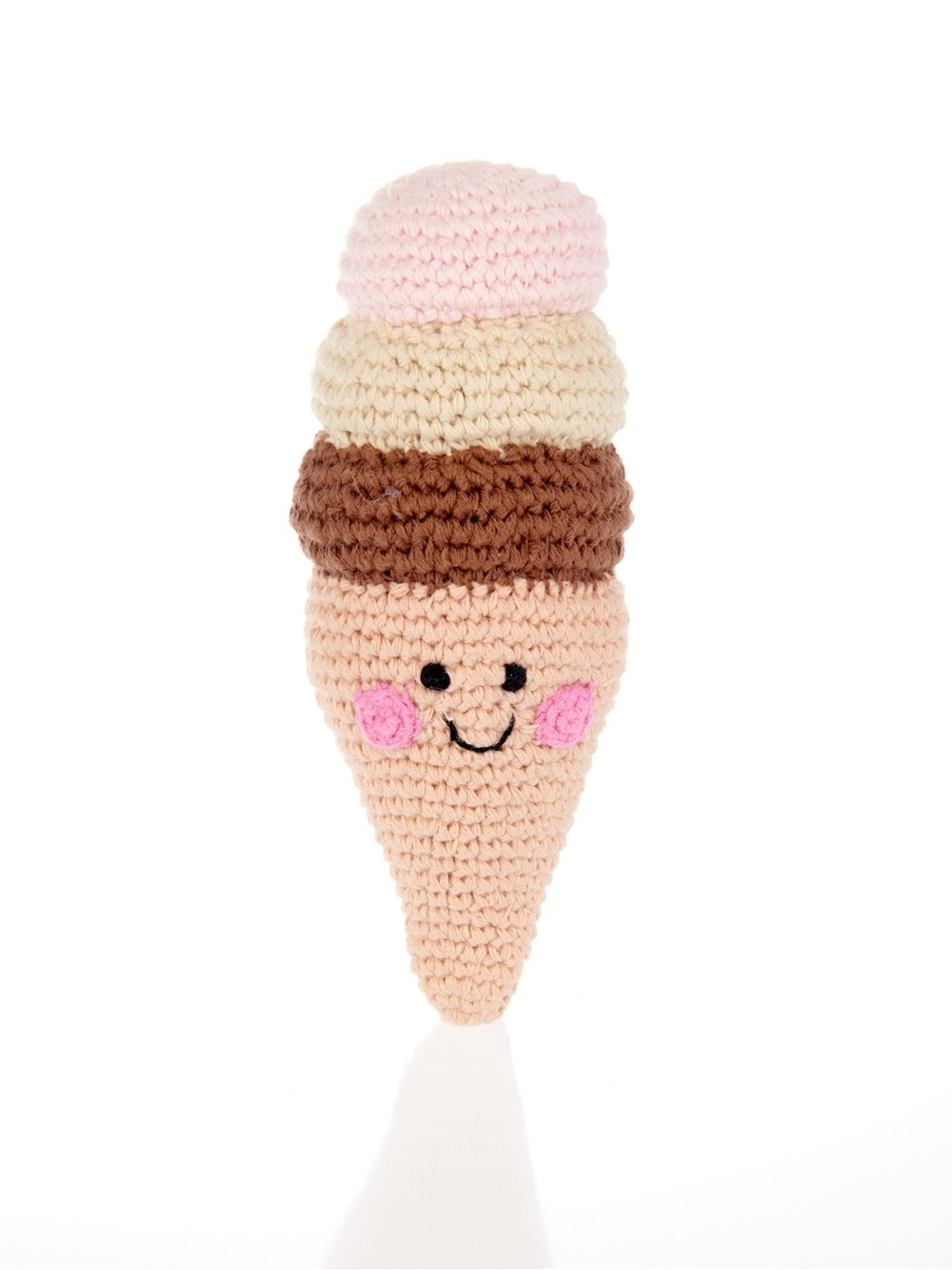 Ice Cream Hand-Crocheted Pretend Play Food Toy Rattle
